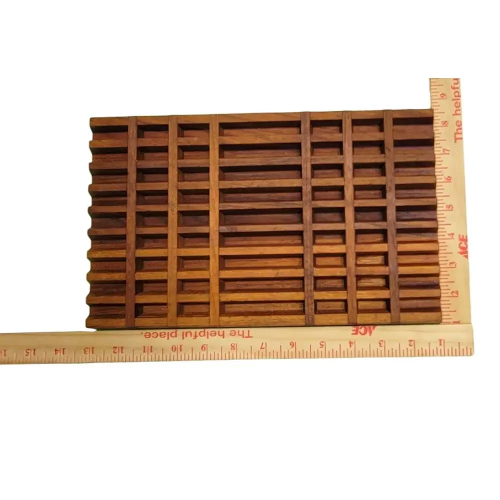 Vintage Dansk IHQ Teak Bread Cutting Board Trivet Slotted Crumb Catcher MCM